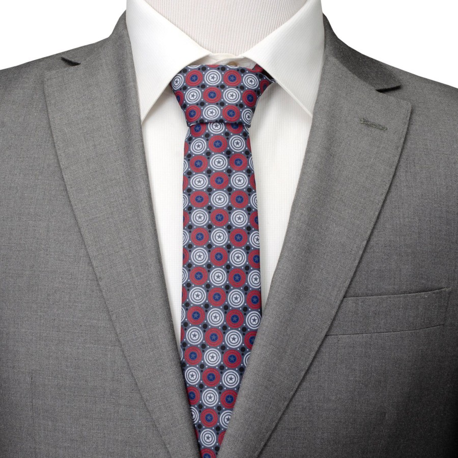 Marvel Captain America Gray Dot Men'S Tie | Marvel Ties