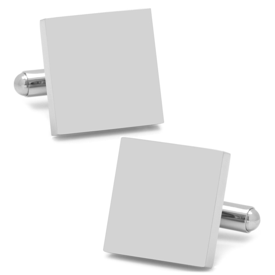 Ox and Bull Trading Co. Stainless Steel Square Infinity Engravable Cufflinks | Classic Cufflinks