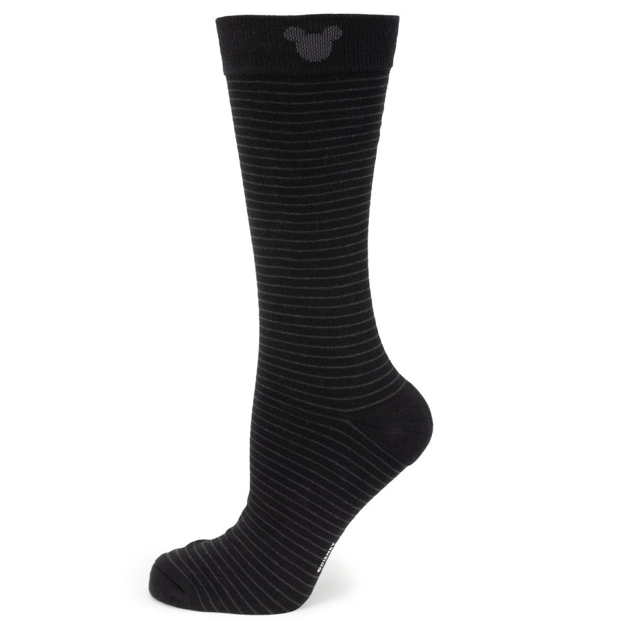 Disney Mickey Silhouette Stripe Black Men'S Socks | Socks