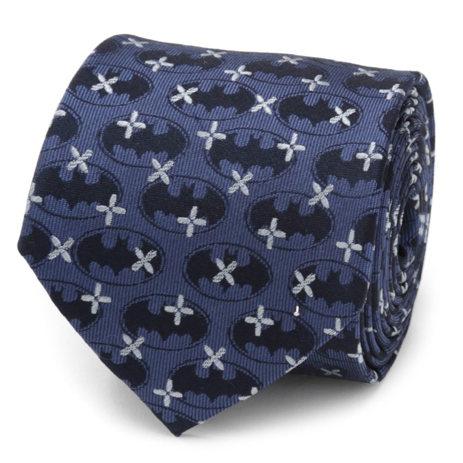 DC Comics Batman Cross Blue Silk Men'S Tie | Dc Comics Ties