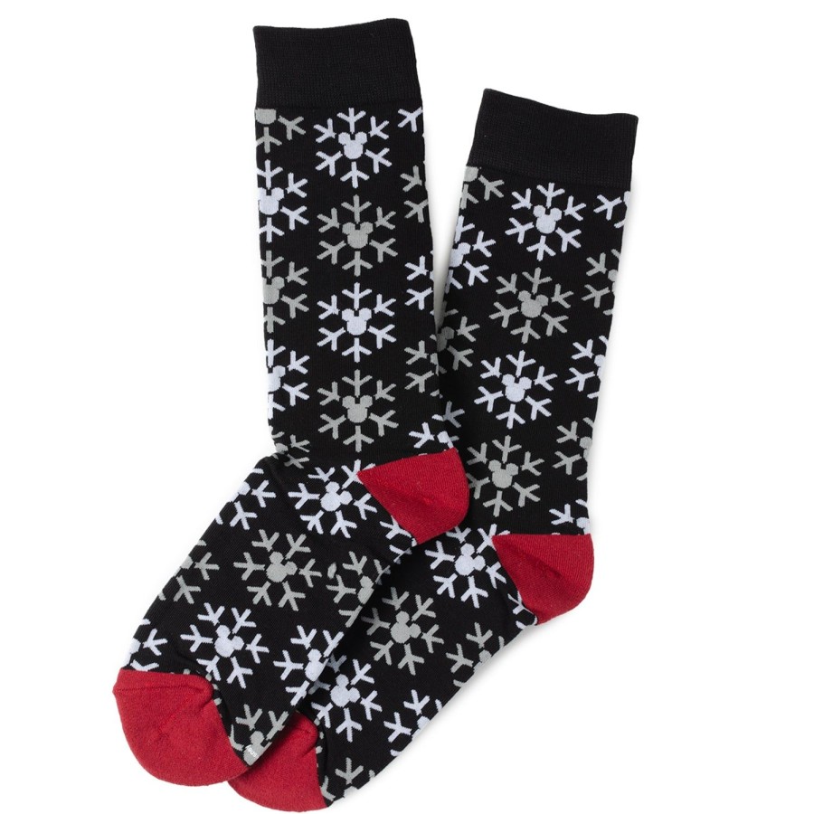 Disney Mickey Silhouette Snow Black Tonal Socks | Socks