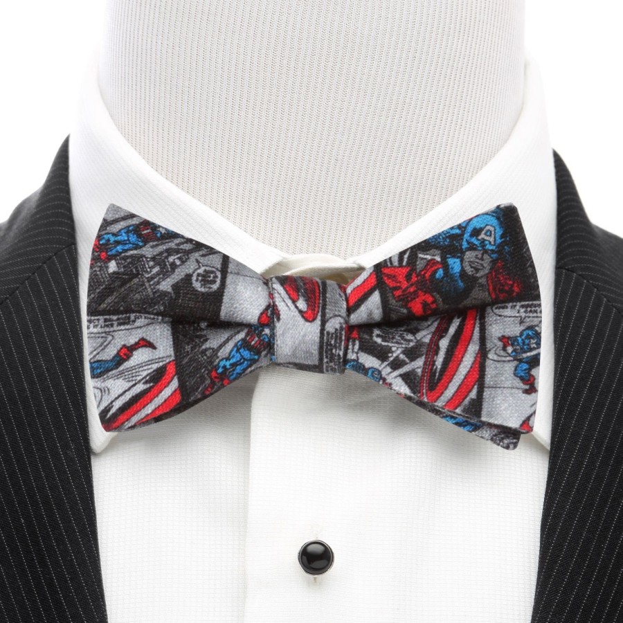 Marvel Captain America Comic Gray Men'S Bow Tie | Bow Ties