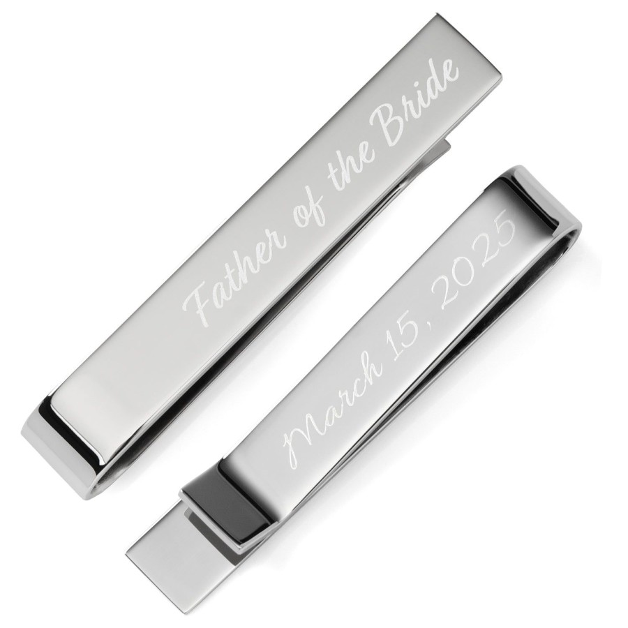 Ox and Bull Trading Co. Wedding Title Engravable Tie Bar | Classic Tie Bars