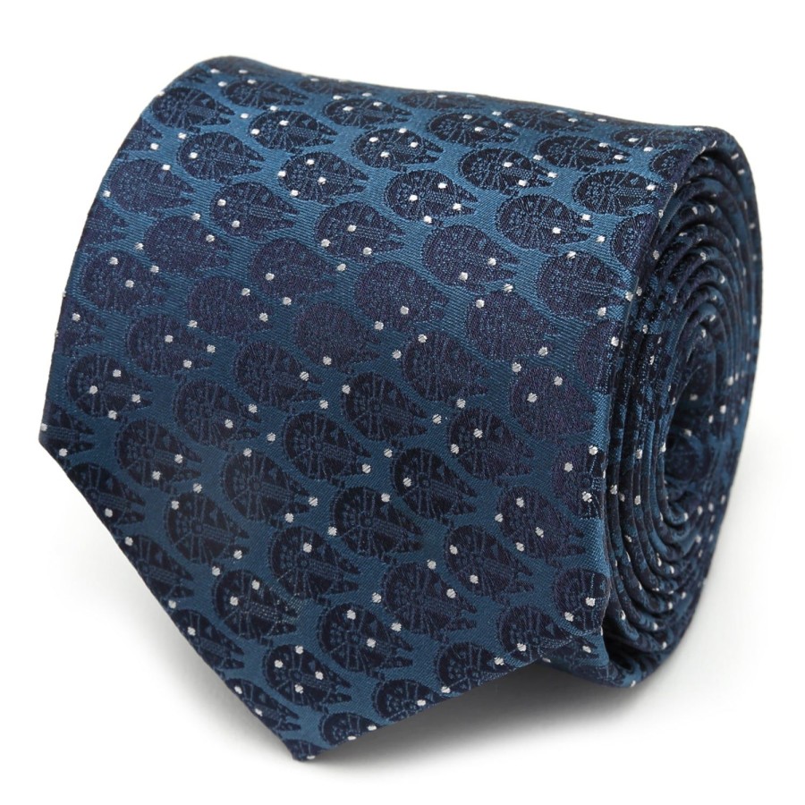 Star Wars Millennium Falcon Dot Blue Men'S Tie | Star Wars Ties