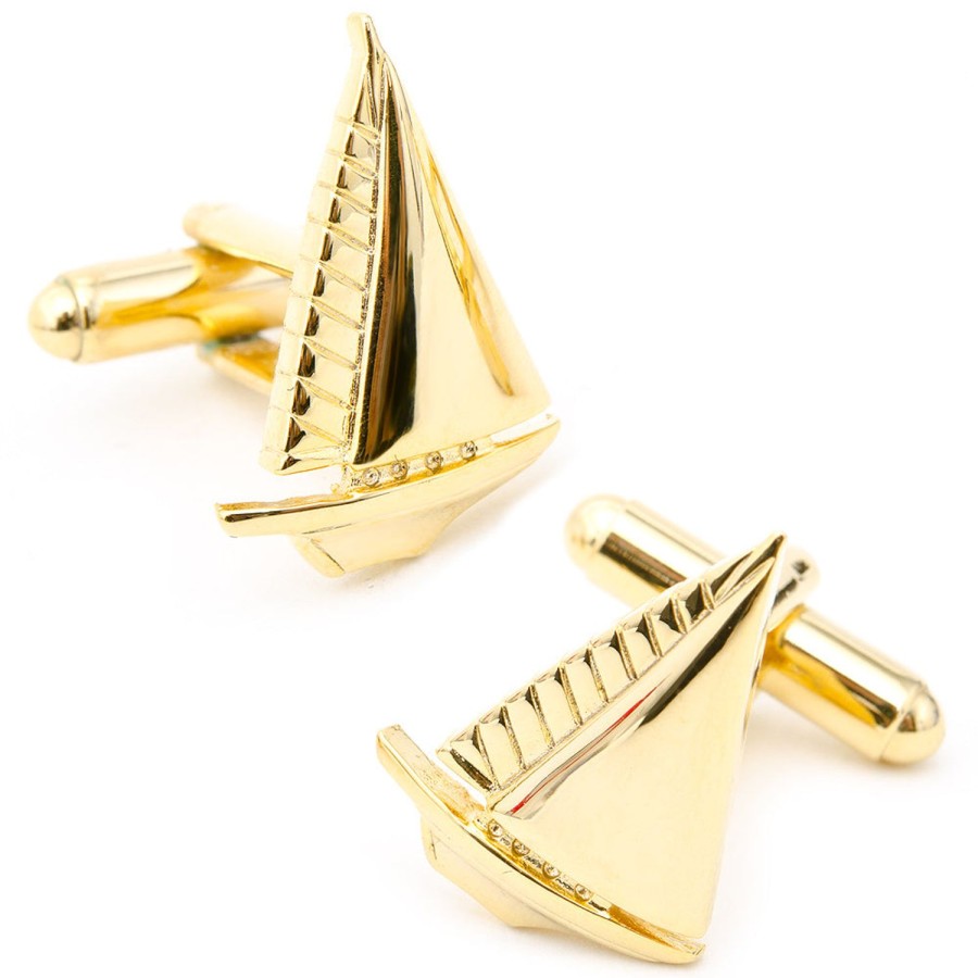 JJ Weston Gold Sailboat Cufflinks | Classic Cufflinks