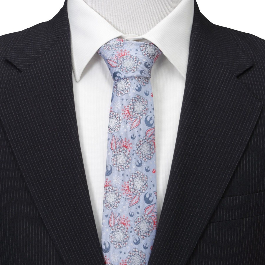 Star Wars Star Wars Floral Icons Light Blue Men'S Tie | Star Wars Ties