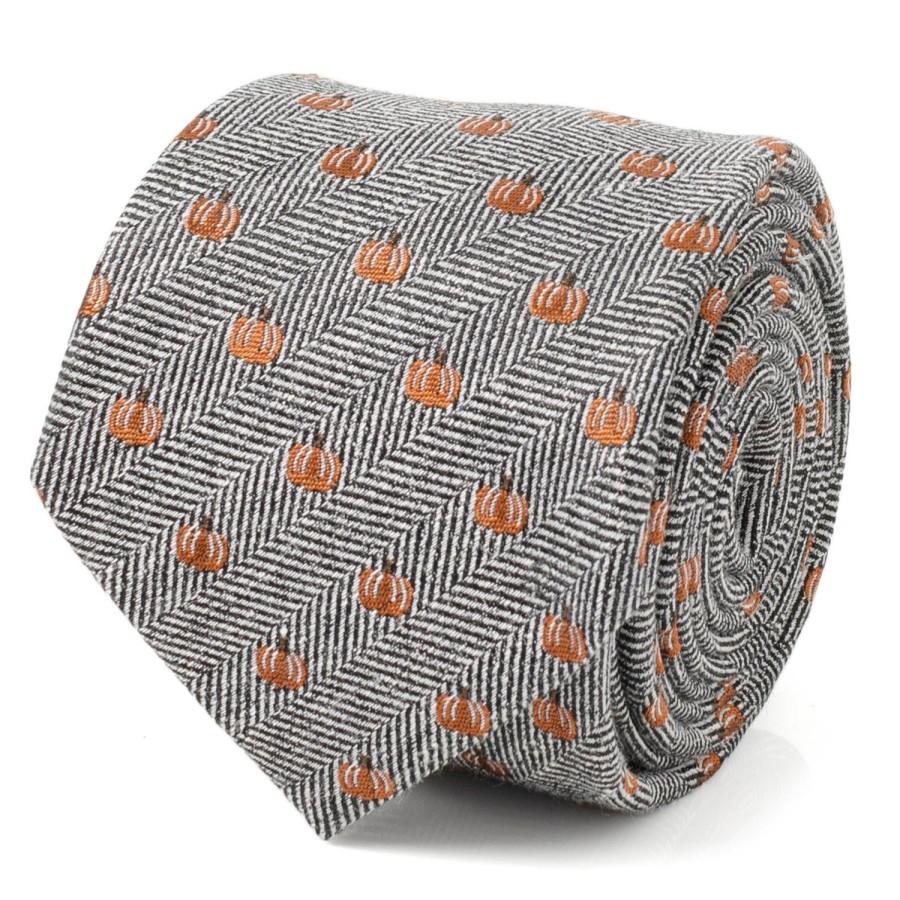 Cufflinks, Inc. Holiday Pumpkin Herringbone Tie | Classic Ties