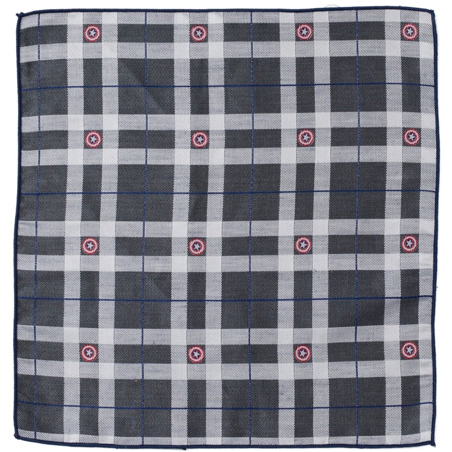 Marvel Captain America Gray Plaid Pocket Square | Pocket Squares