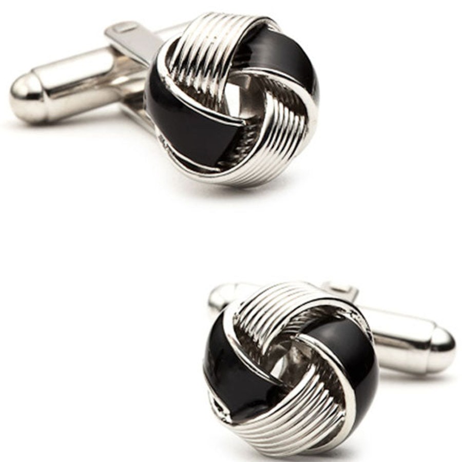 JJ Weston Black Enamel Love Knot Cufflinks | Classic Cufflinks