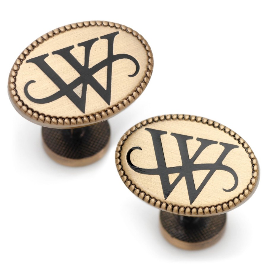 DC Comics Wayne Monogram Gold Cufflinks | Movies & Characters Cufflinks