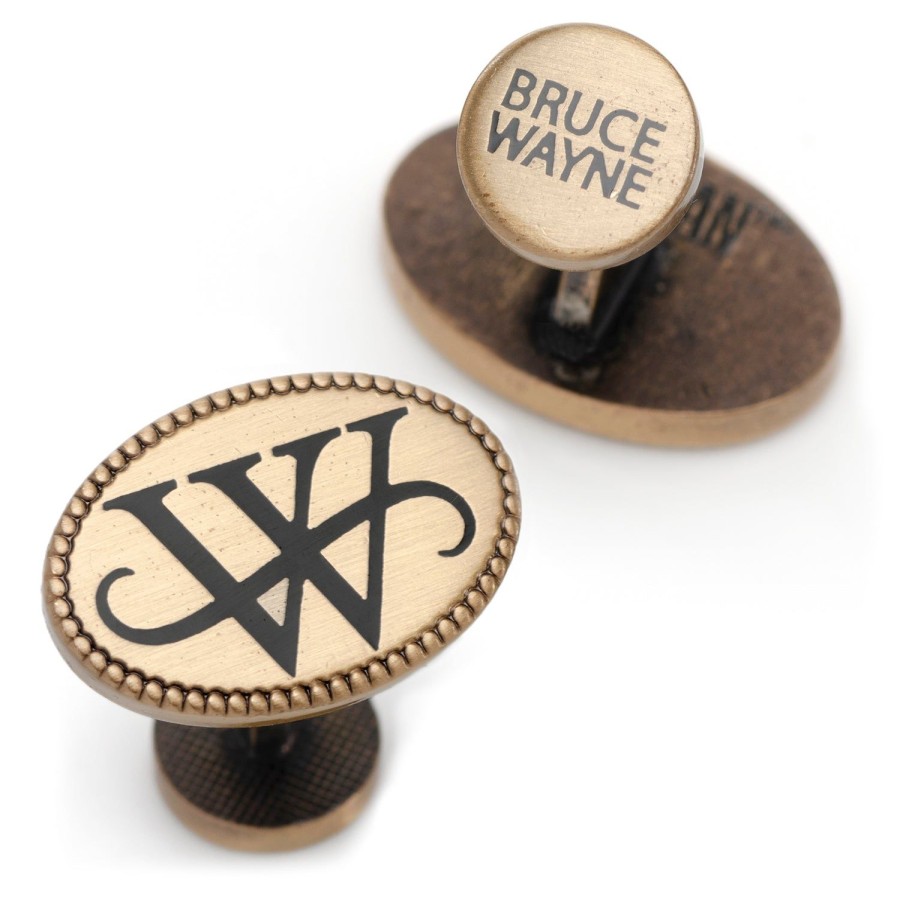 DC Comics Wayne Monogram Gold Cufflinks | Movies & Characters Cufflinks