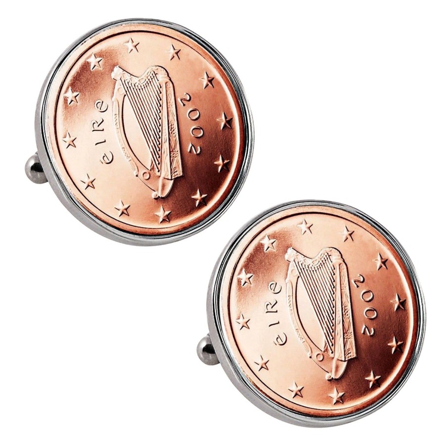 American Coin Treasures Irish 2 Euro Coin Cufflinks | Classic Cufflinks