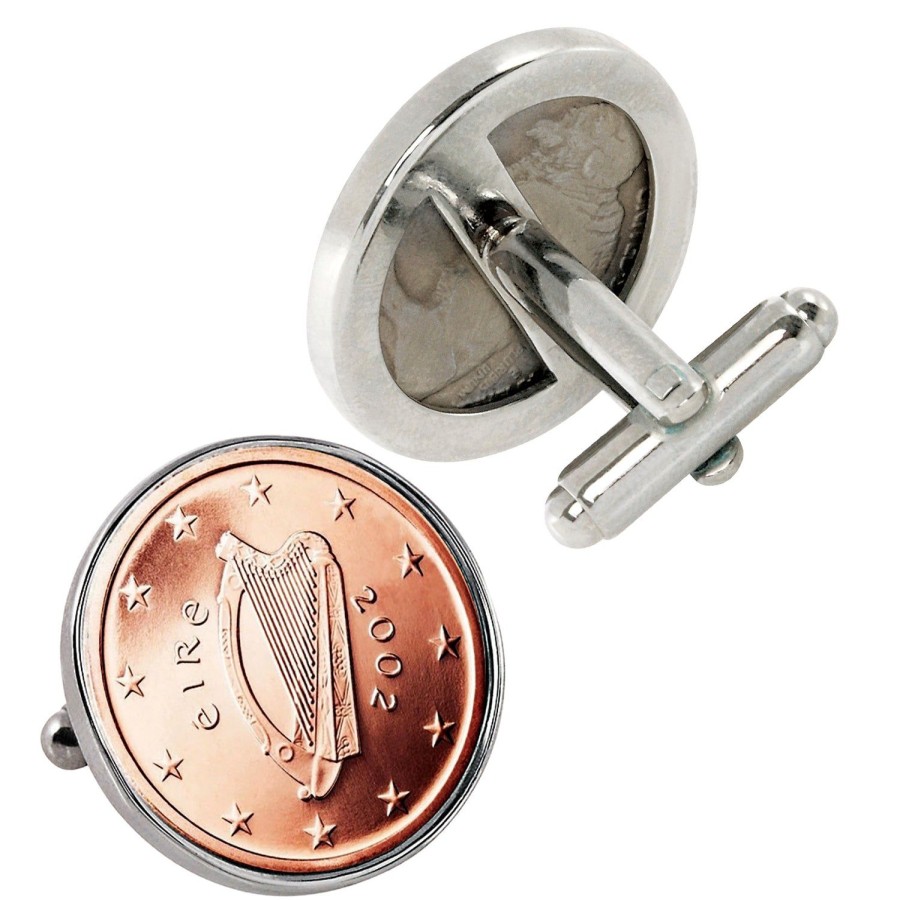 American Coin Treasures Irish 2 Euro Coin Cufflinks | Classic Cufflinks