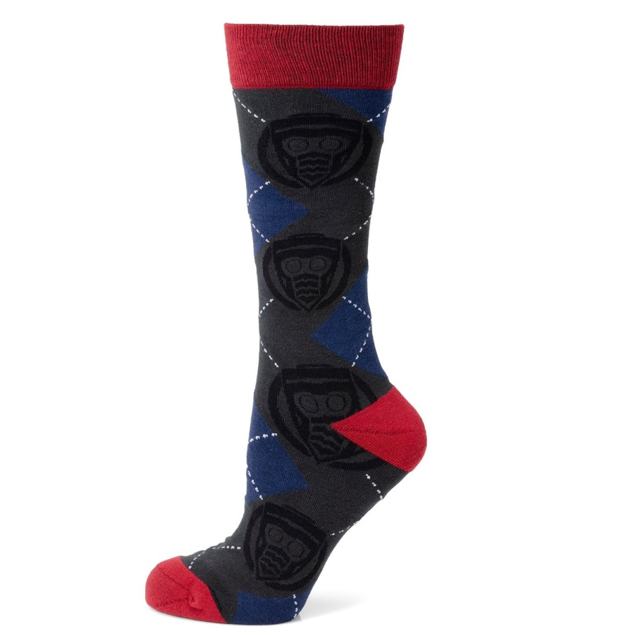 Marvel Star-Lord Charcoal Argyle Men'S Socks | Socks