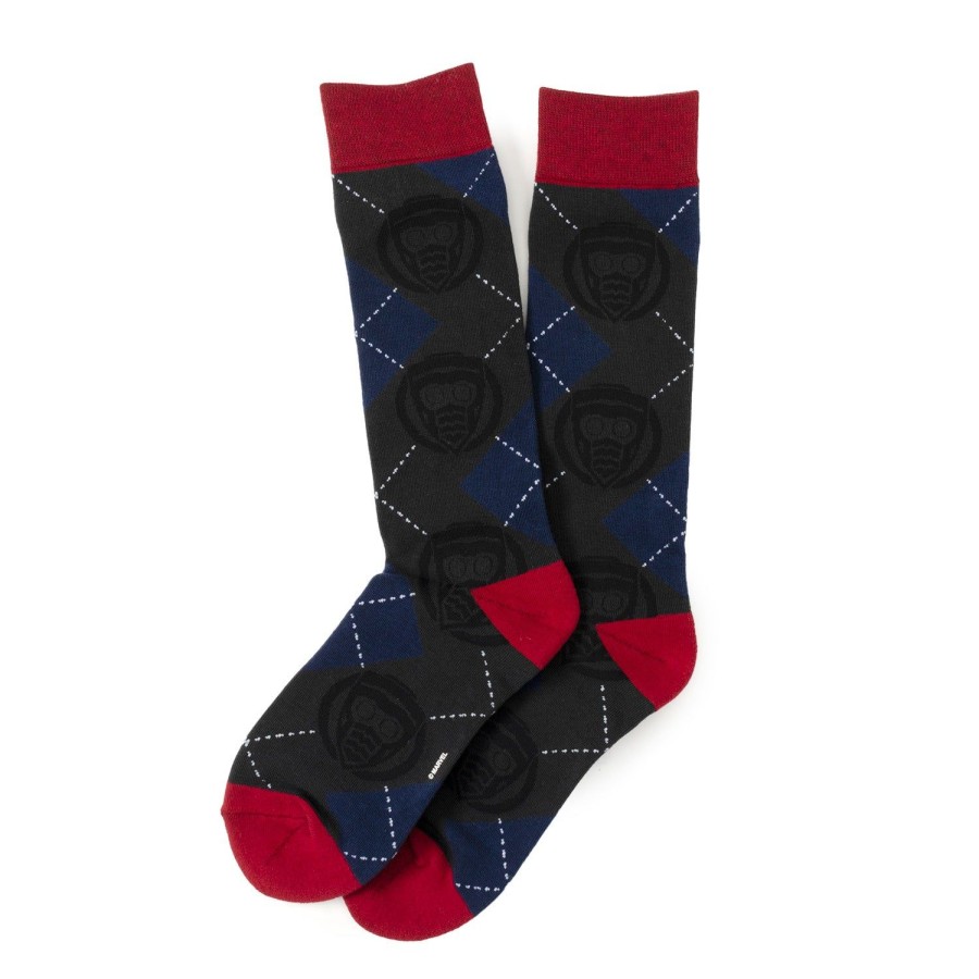 Marvel Star-Lord Charcoal Argyle Men'S Socks | Socks