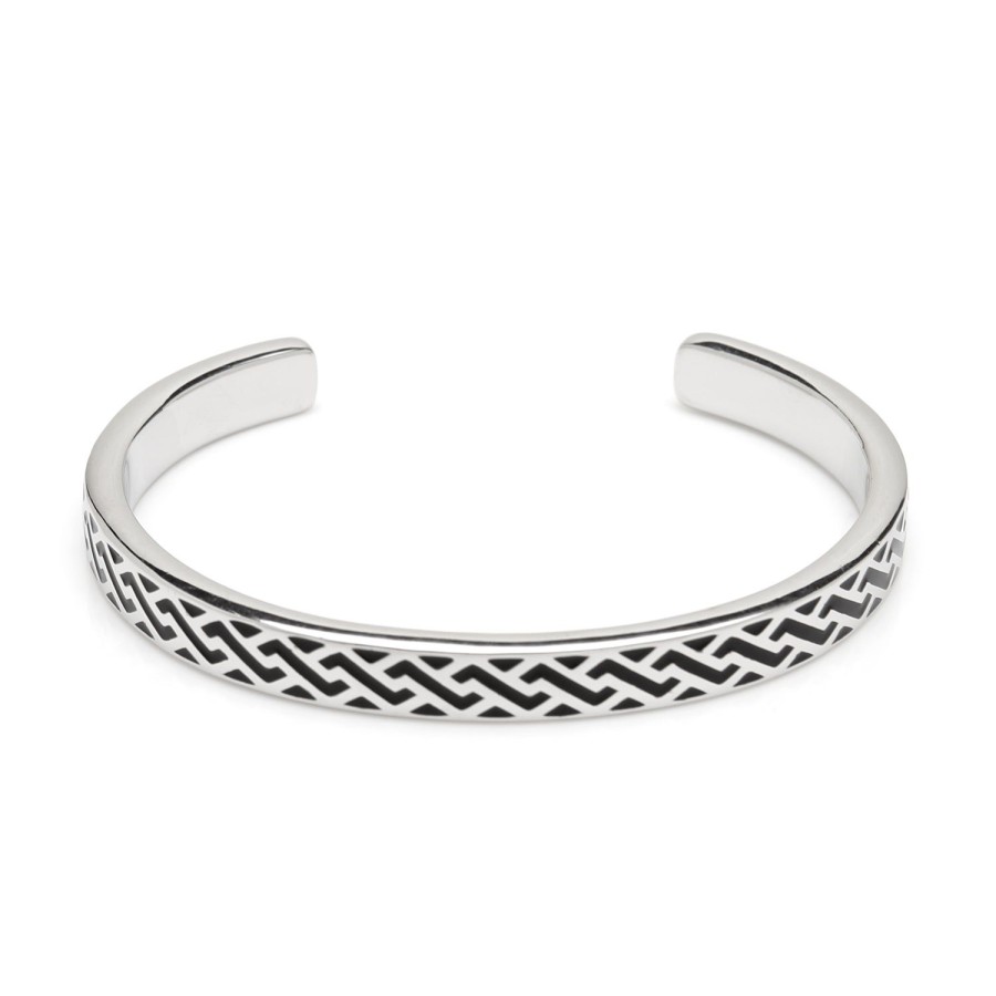 Jan Leslie Sterling Black Woven Open Bracelet | Bracelets