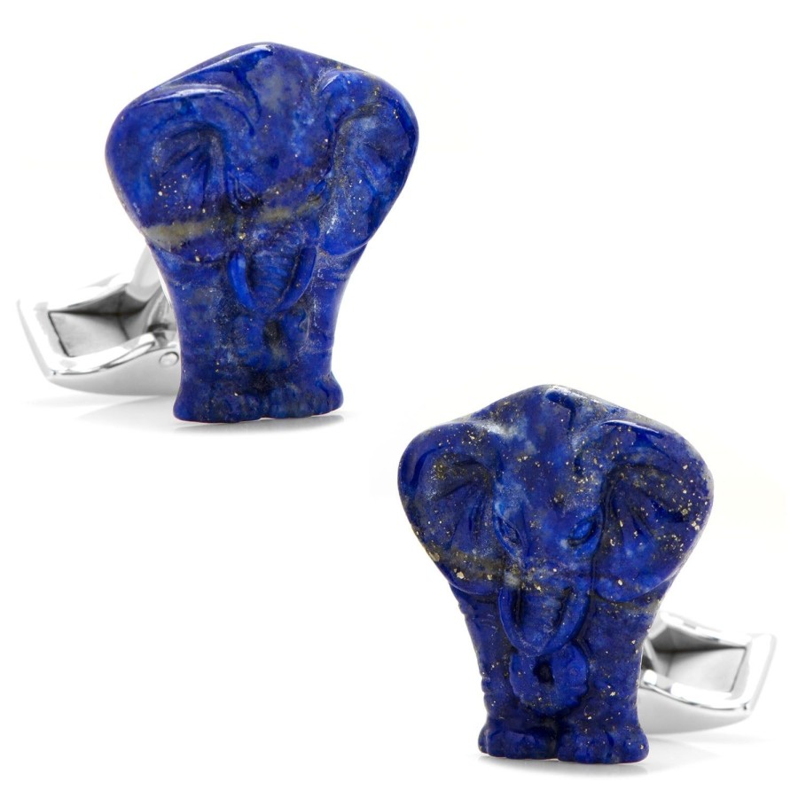 Spivey Lapis Elephant Sterling Silver Cufflinks | Classic Cufflinks