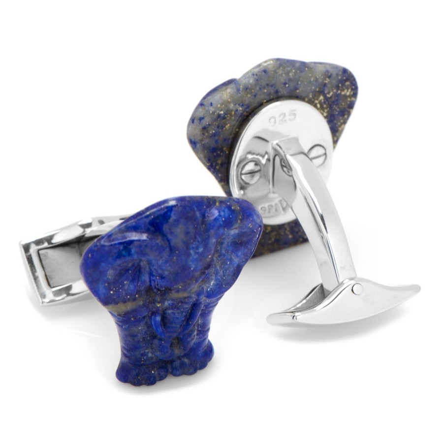 Spivey Lapis Elephant Sterling Silver Cufflinks | Classic Cufflinks