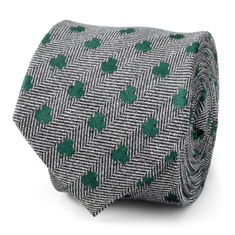 Cufflinks, Inc. Herringbone Shamrock Men'S Tie | Classic Ties