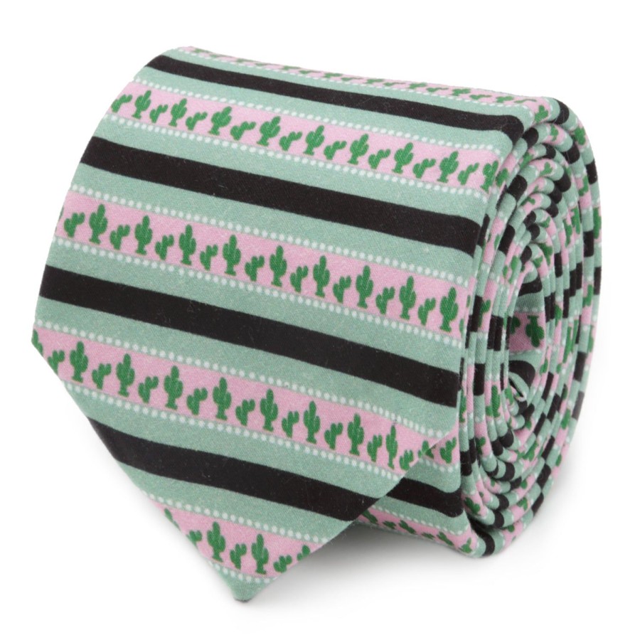 Cufflinks, Inc. Texas Cactus Stripe Sage Men'S Tie | Classic Ties