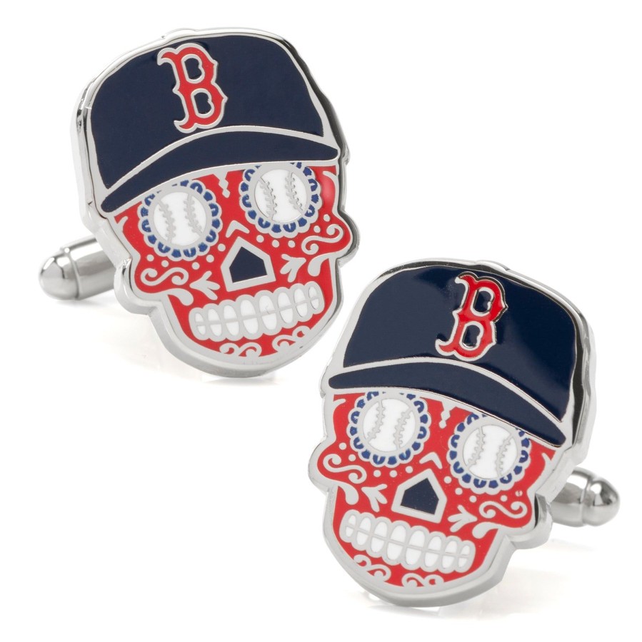 MLB Boston Red Sox Sugar Skull Cufflinks | Sports Cufflinks