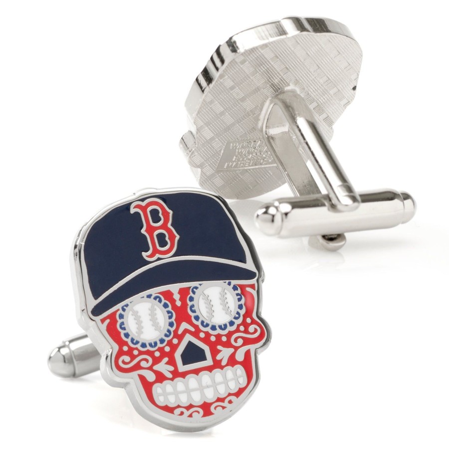 MLB Boston Red Sox Sugar Skull Cufflinks | Sports Cufflinks