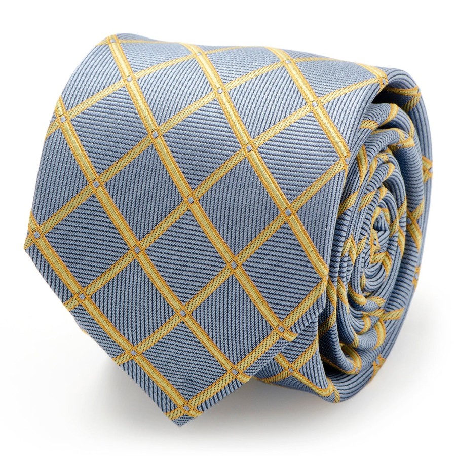 Ox and Bull Trading Co. The Edward Tie (Gold Check Men'S Tie) | Classic Ties