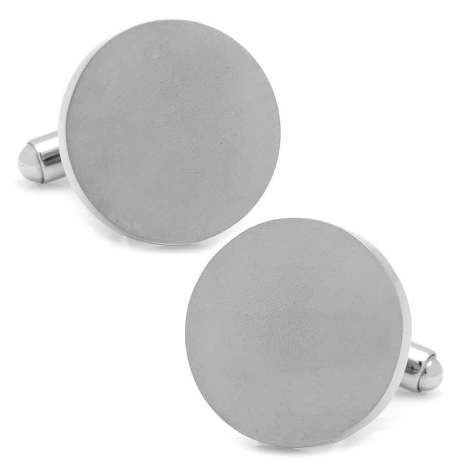 Ox and Bull Trading Co. Round Titanium Engravable Cufflinks | Classic Cufflinks