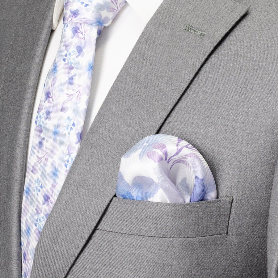 Ox and Bull Trading Co. Watercolor Lavender Mix Men'S Silk Pocket Square | Pocket Squares