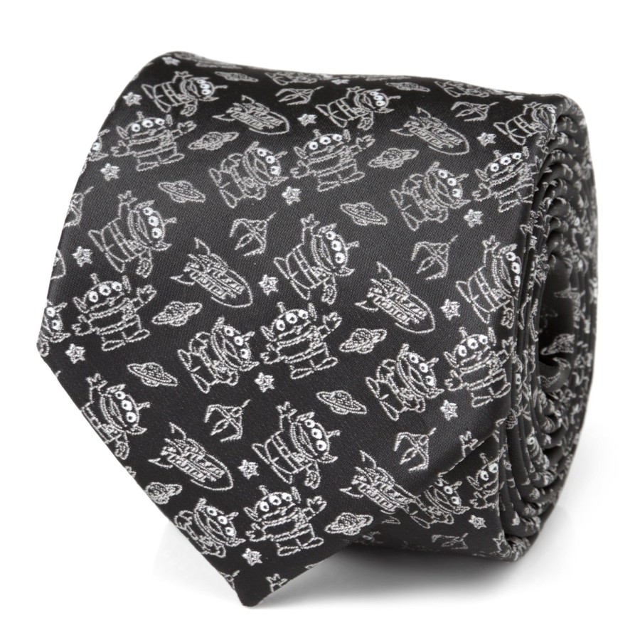 Disney Toy Story Alien Print Black Men'S Tie | Disney Ties