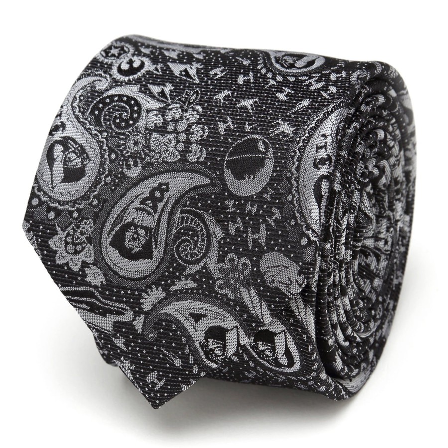 Star Wars Vader Paisley Black And White Men'S Tie | Star Wars Ties