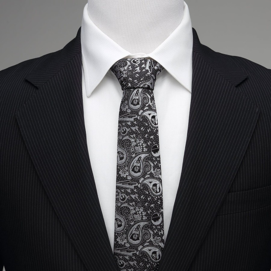 Star Wars Vader Paisley Black And White Men'S Tie | Star Wars Ties