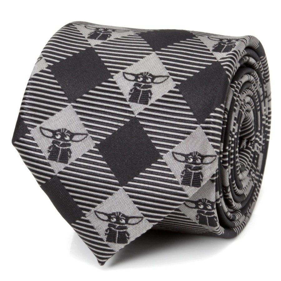 Star Wars Star Wars The Child Check Black Men'S Tie | Star Wars Ties