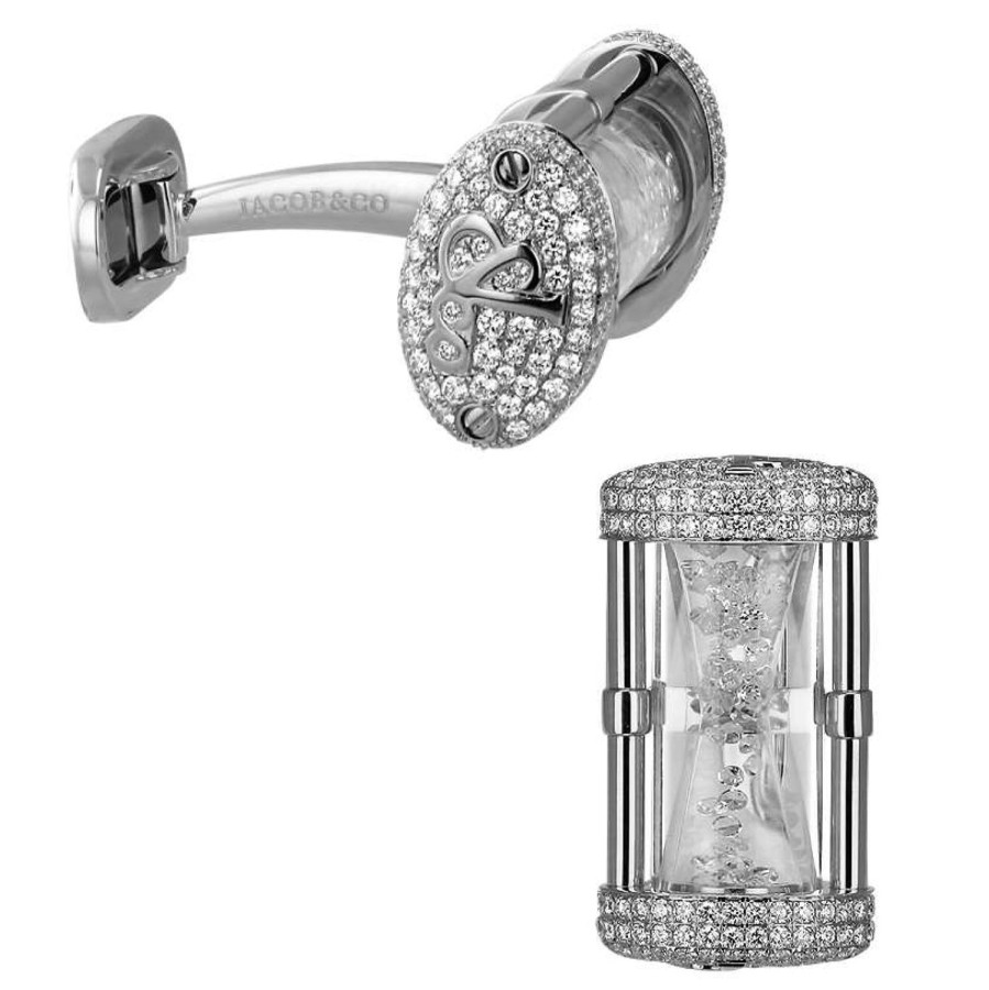 Jacob & Co. Hour Glass Cufflinks With White Diamonds | Classic Cufflinks