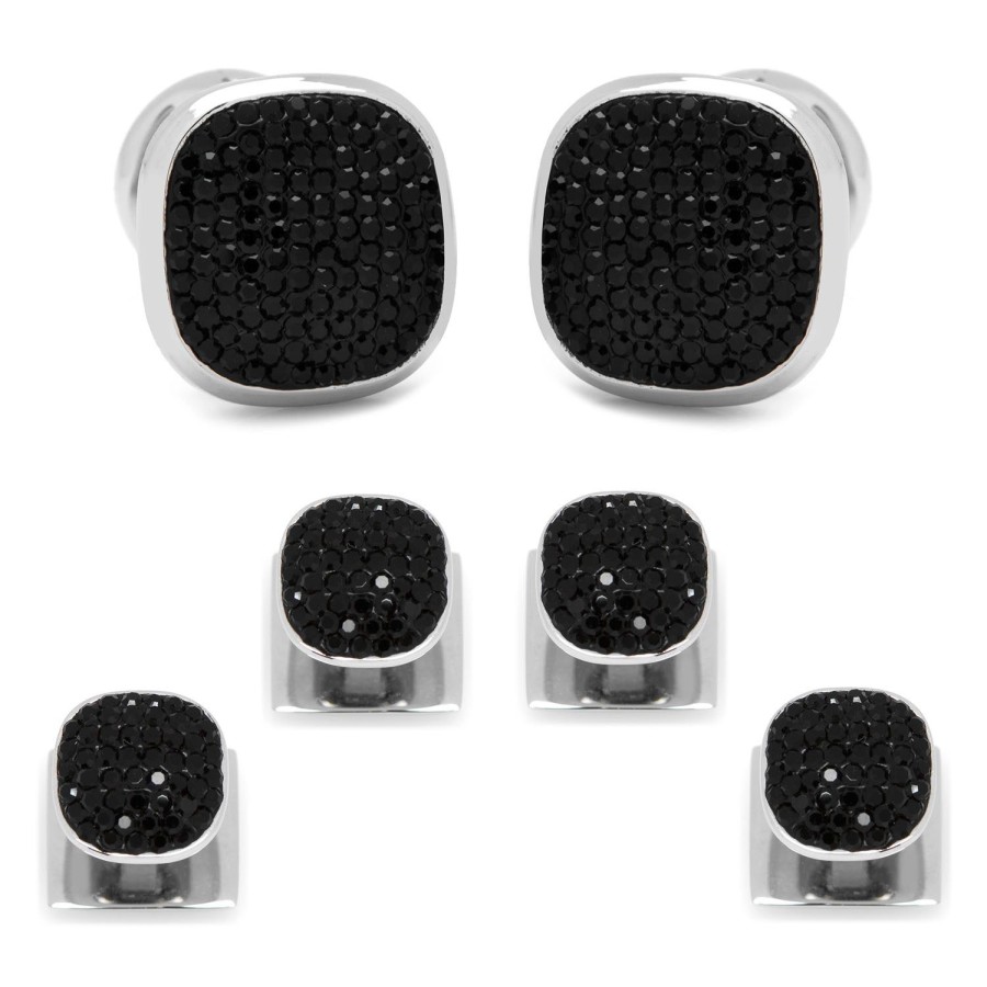 Ox and Bull Trading Co. Stainless Steel Black Pave Crystal Stud Set | Stud Sets