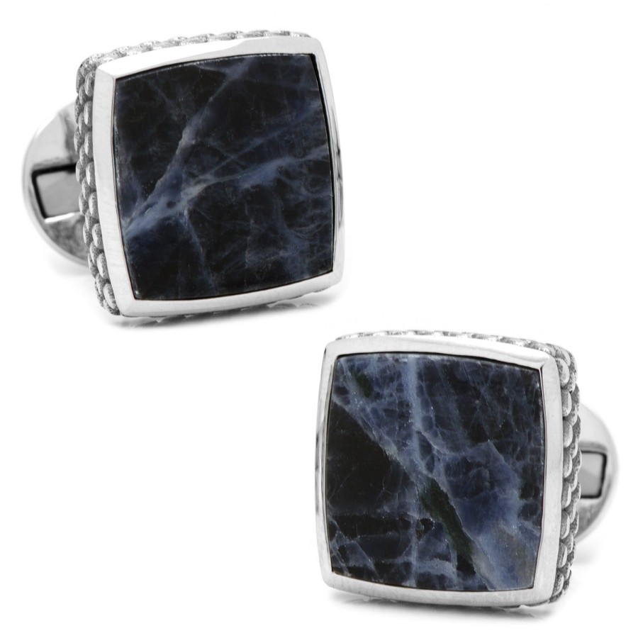 Ox and Bull Trading Co. Sterling Classic Scaled Lapis Cufflinks | Classic Cufflinks