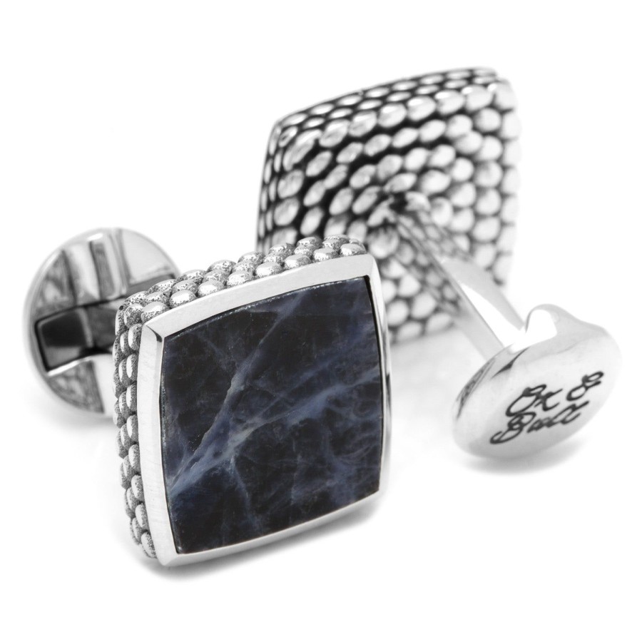 Ox and Bull Trading Co. Sterling Classic Scaled Lapis Cufflinks | Classic Cufflinks