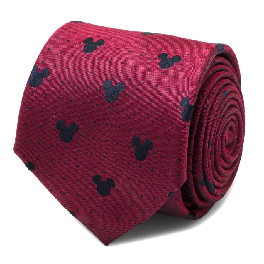 Disney Mickey Mouse Red Pin Dot Men'S Tie | Disney Ties