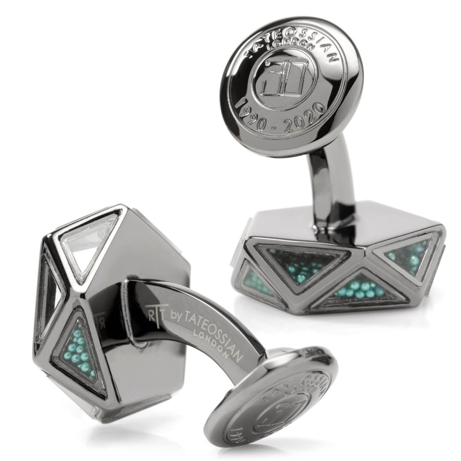 Tateossian Blue Caviar Bead Pentagon Cufflinks | Classic Cufflinks