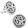 Max Lang Sterling Personalized Signet Monogram Cufflinks | Classic Cufflinks