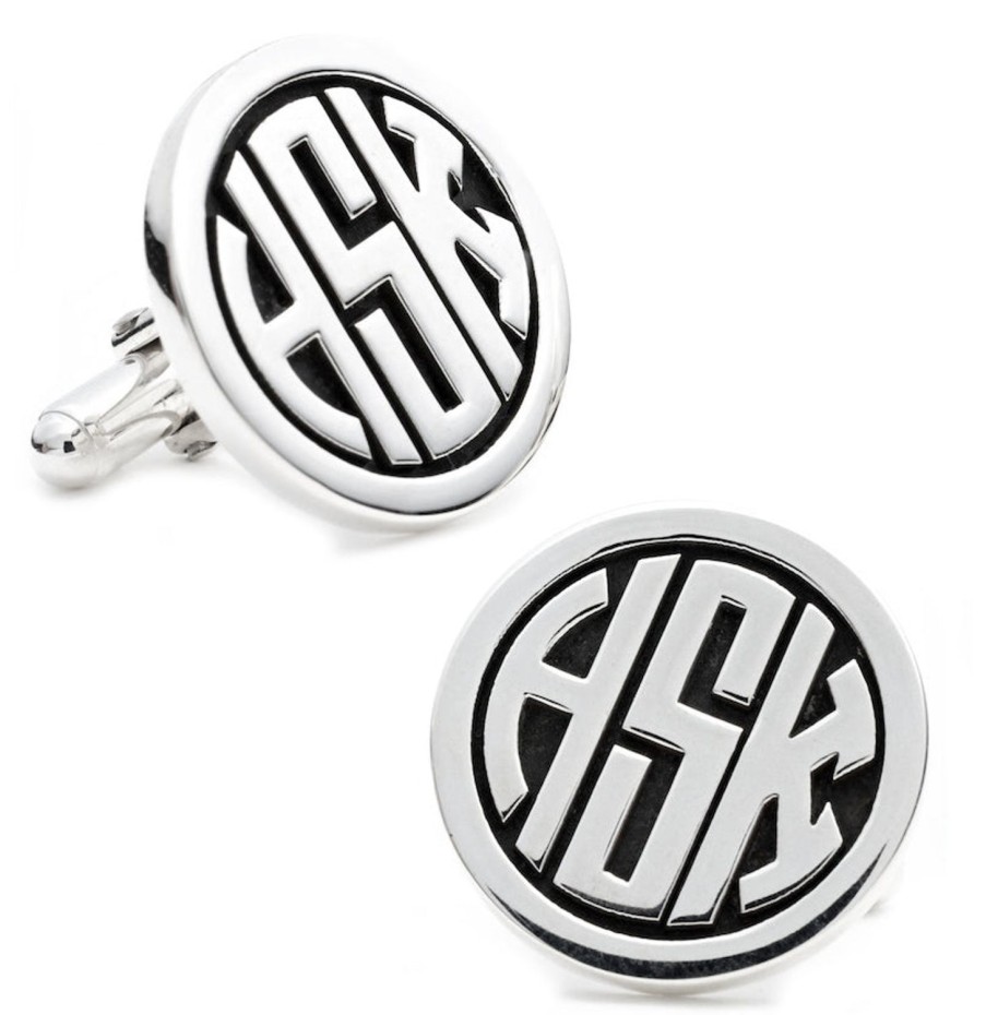 Max Lang Sterling Personalized Signet Monogram Cufflinks | Classic Cufflinks