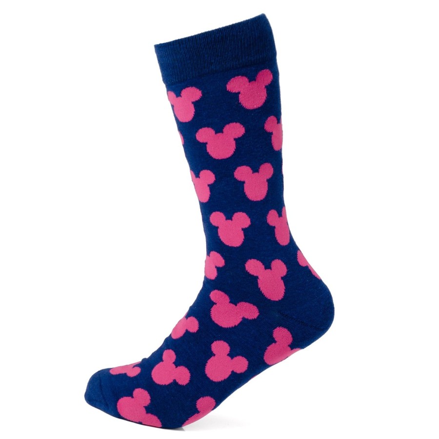 Disney Mickey Silhouette Pink Navy Socks | Socks