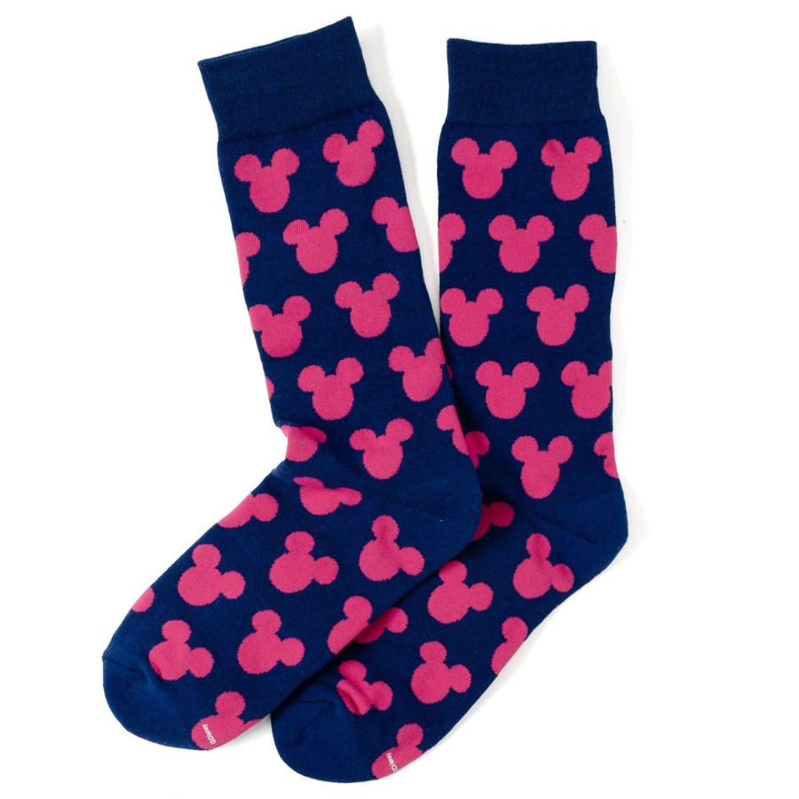 Disney Mickey Silhouette Pink Navy Socks | Socks