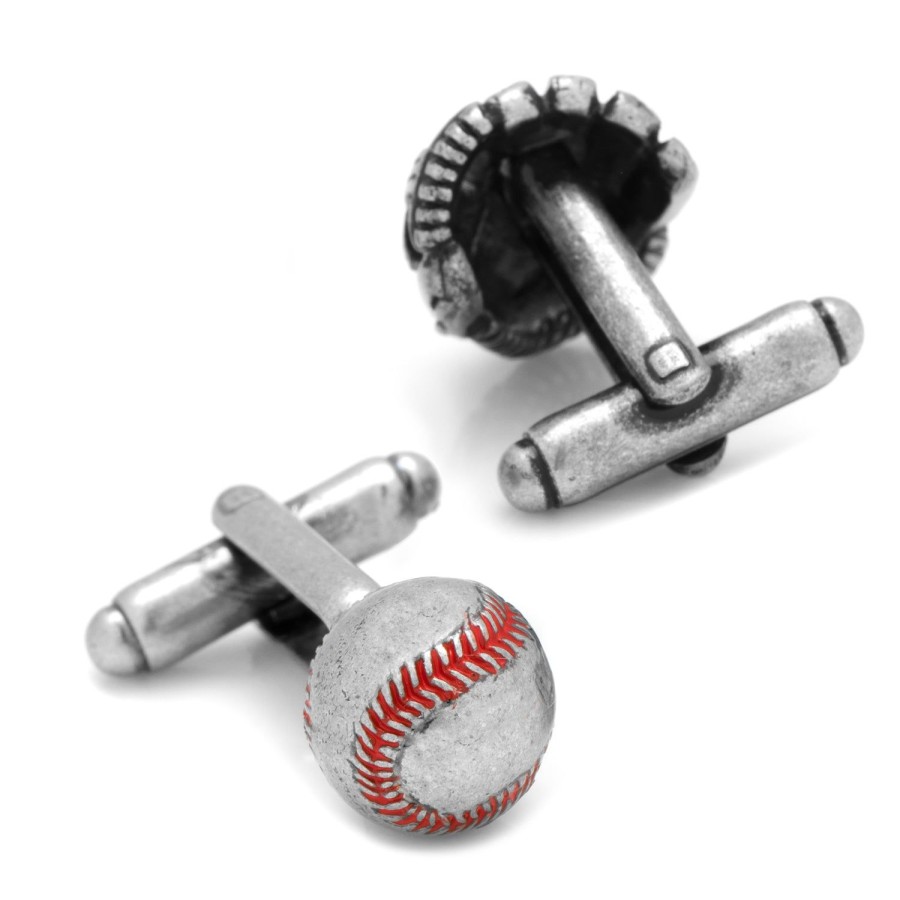 Cufflinks, Inc. Baseball And Glove Antique Silver Cufflinks | Classic Cufflinks