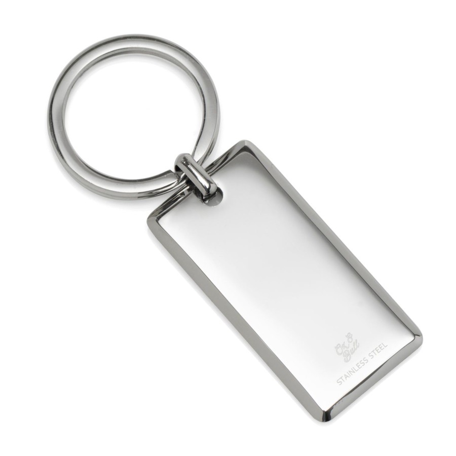 Ox and Bull Trading Co. Rectangle Engravable Stainless Steel Key Chain | Key Chains