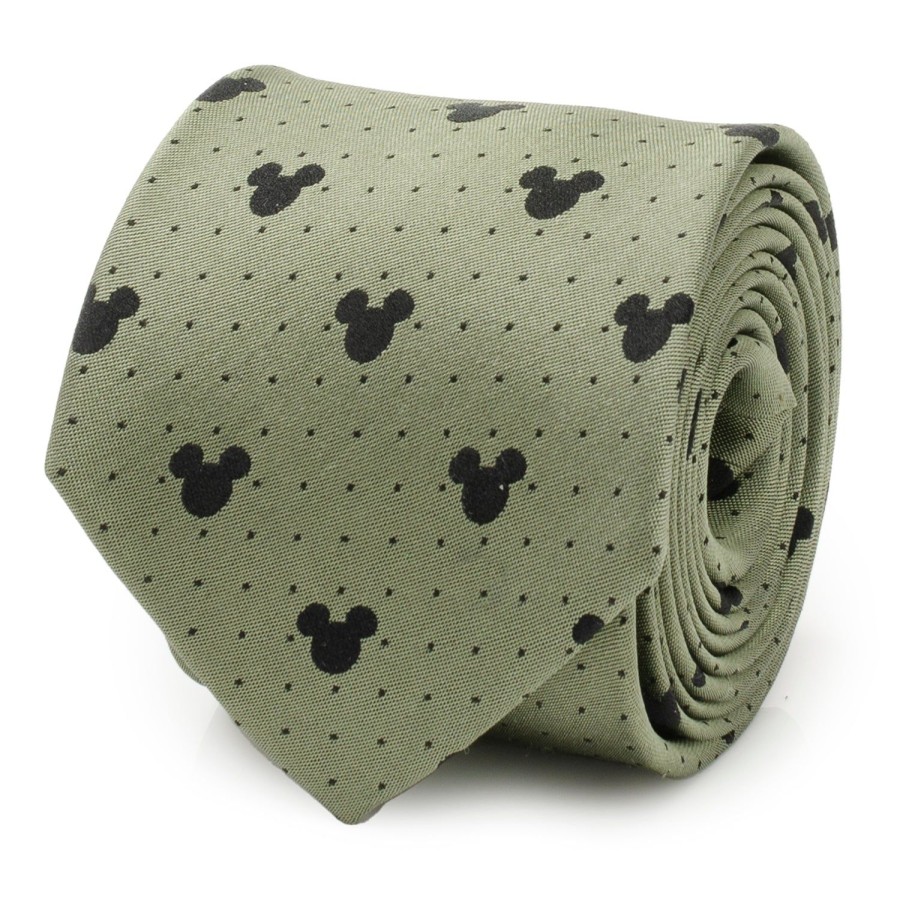 Disney Mickey Silhouette Dot Green Men'S Tie | Disney Ties