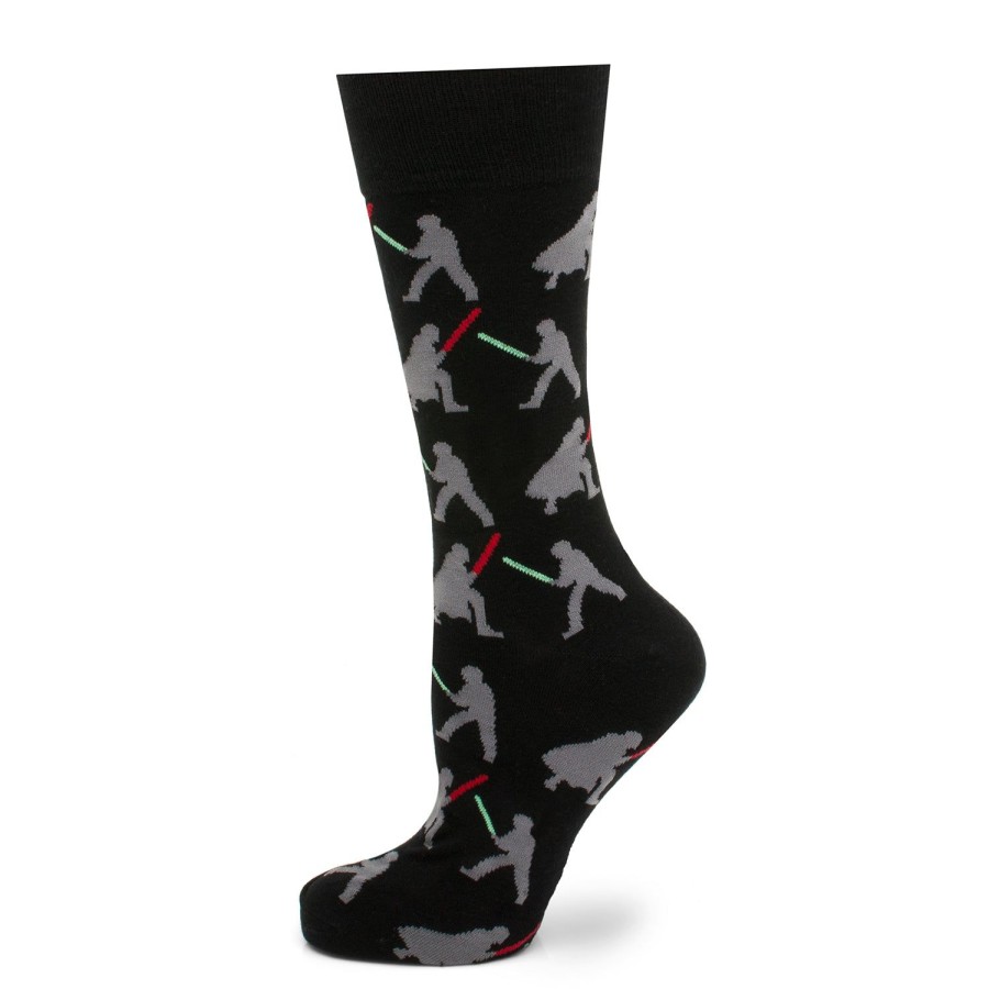 Star Wars Vader V. Luke Lightsaber Battle Black Socks | Socks