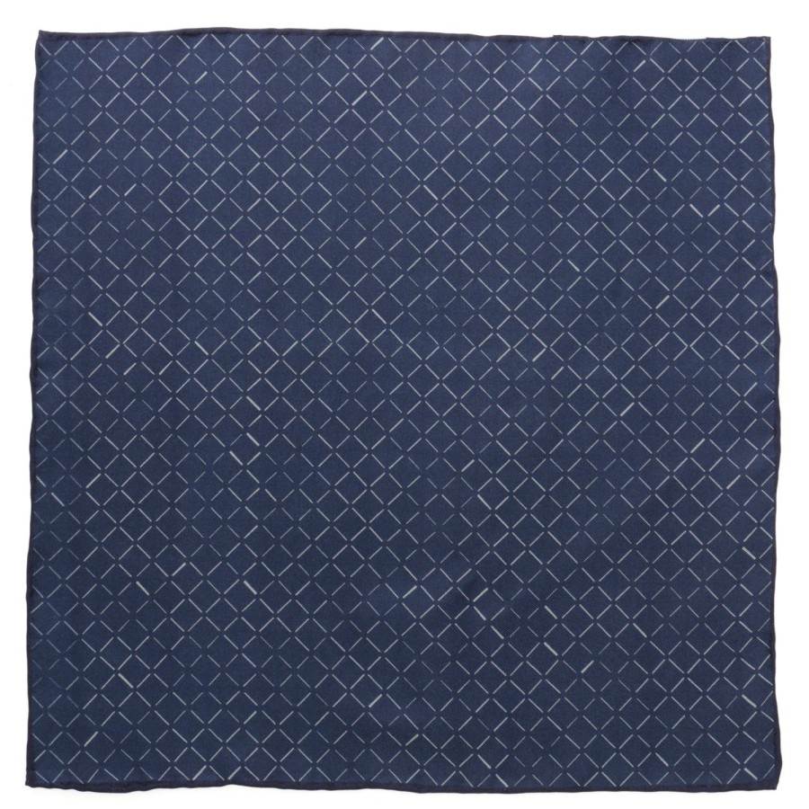 Ox and Bull Trading Co. Navy Diamond Pocket Square | Pocket Squares