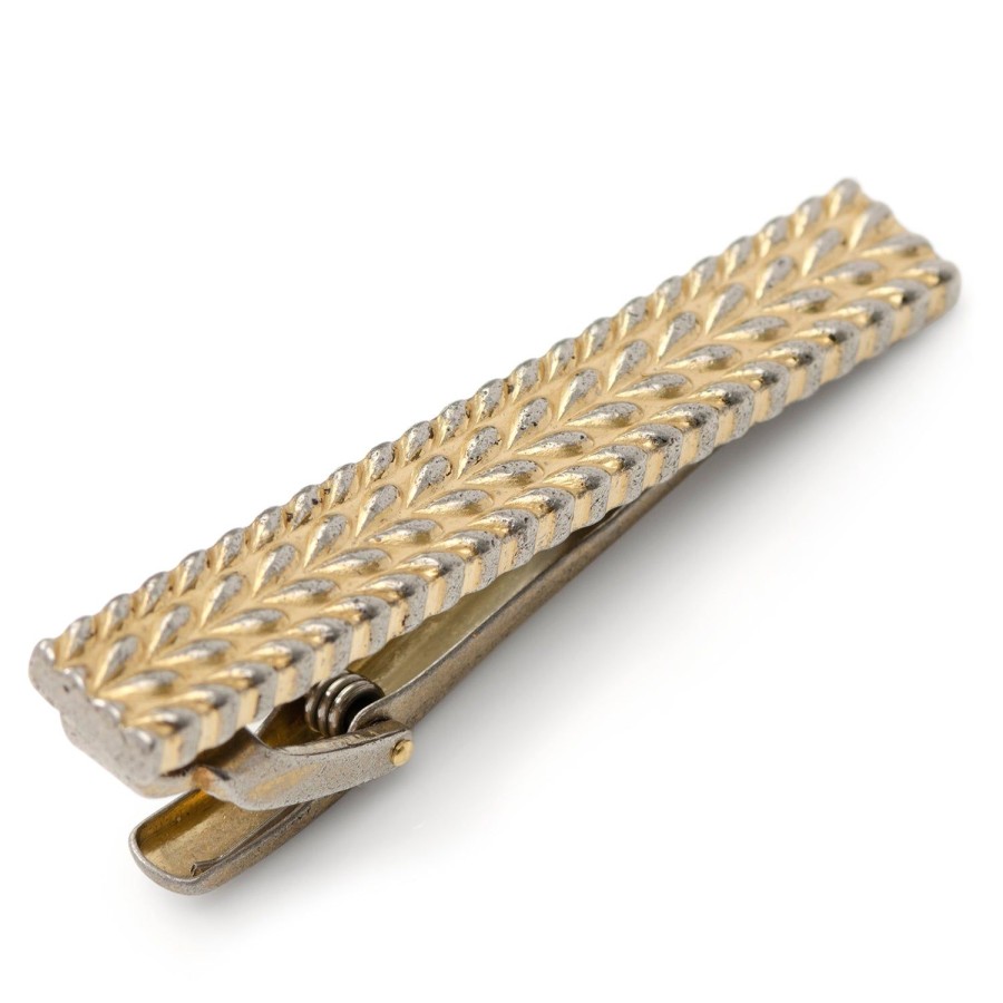 Ox and Bull Trading Co. Antique Gold Herringbone Tie Clip | Classic Tie Bars