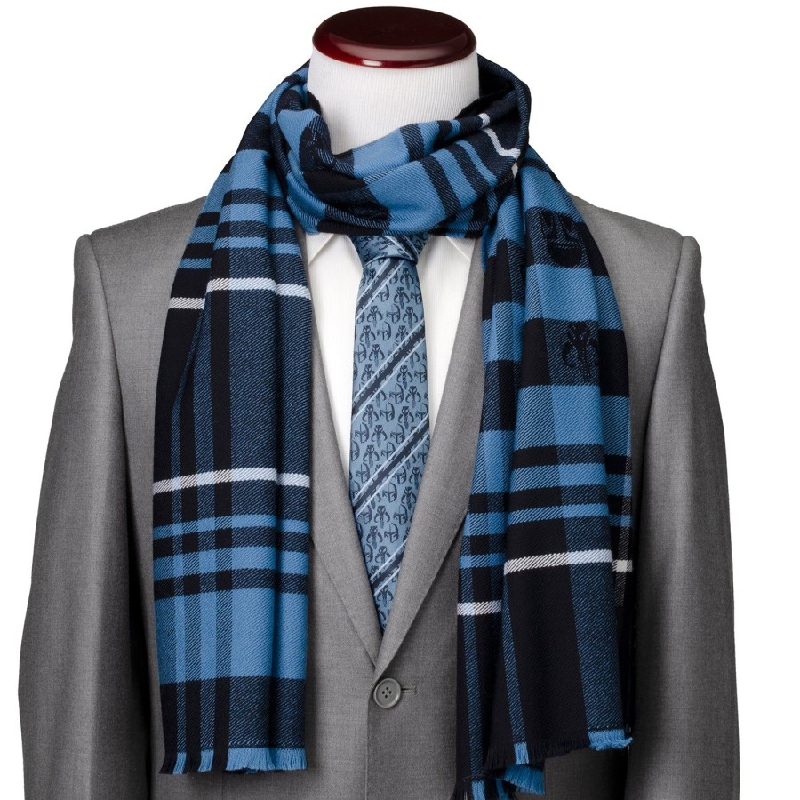 Star Wars Mandalorian Blue Tartan Scarf | Scarves